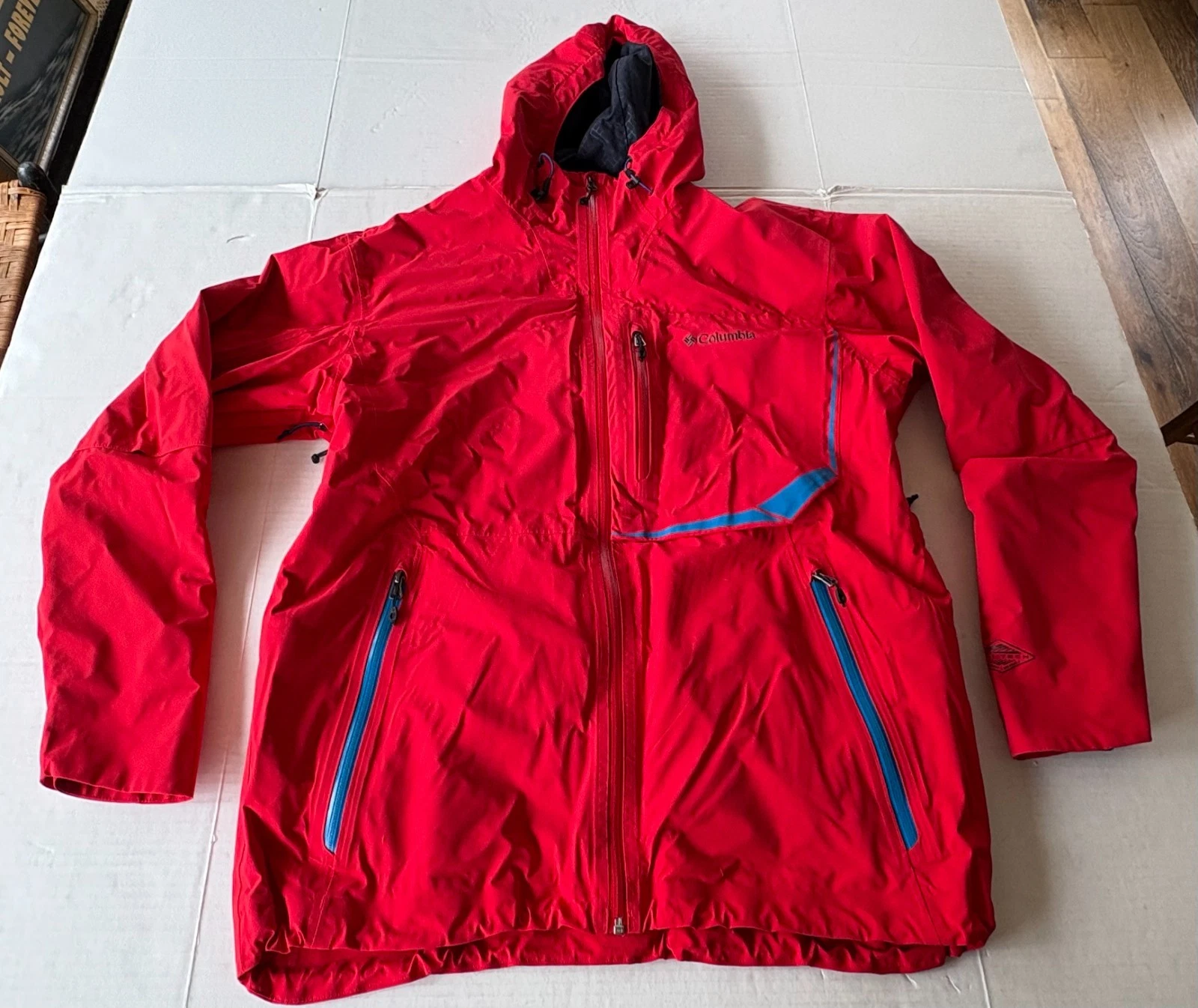 COLUMBIA Millennium Flash Shell Jacket Men’s Red Omni-Tech Waterproof Hooded- XL