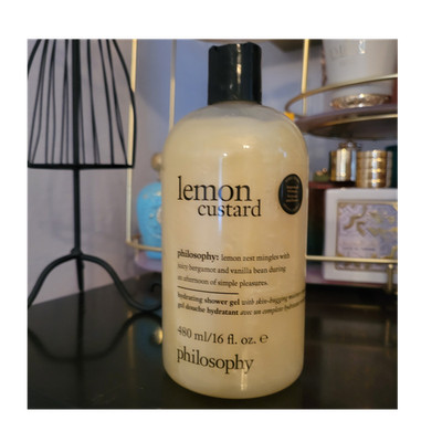 Philosophy Lemon Custard Hydrating Shower Gel, Unisex Body Wash Gel 16 fl oz