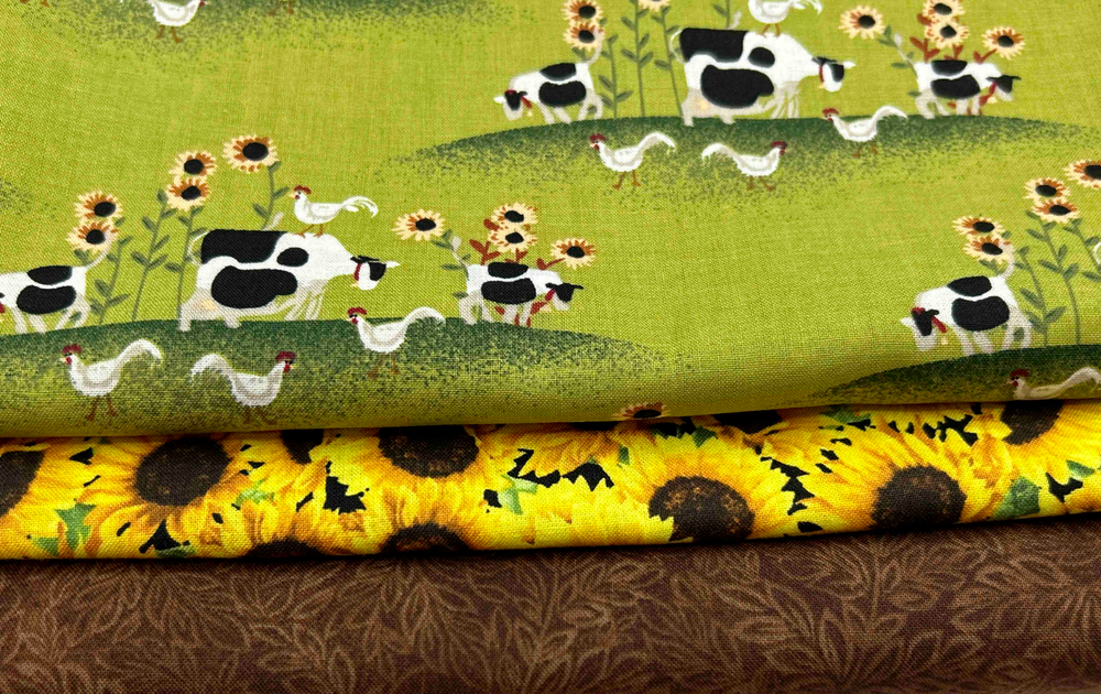 Three Yard Bundle Harvest Cows with Sunflower Summer Bundle Cotton Bundle Three Yard Bundle Harvest Cows with Sunflower Summer Bundle Cotton Bundle
