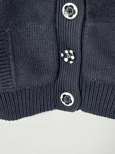 Gymboree Sweater Girls Size Medium 7 8 Kids Cardigan Top Fall Black Chunky Knit - Picture 4 of 13