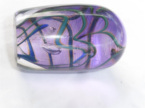 Vintage Zellique Studio Hand Blown Art Glass Paperweight Mark Wills 1987 - Picture 3 of 8