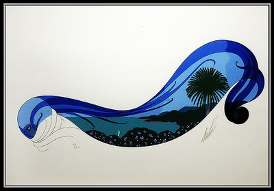 ERTE Rare Riviera Serigraph Original SIGNED Art Deco Set Designed