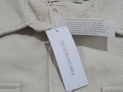 Outerknown Blanket Shirt Mens Large Beige Button Up Flannel Heavyweight Comfort - Picture 5 of 9