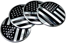 1 Set Aluminum American Flag Wheel Center Cap Sticker Decal Truck Car 56mm 2.20"