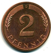 Germany -- 2 Pfennig 1996 D