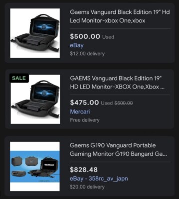 美品 GAEMS G190 ゲーミングモニター ps4/xbox 収納可能 GAEMS G-190 Vanguard: Portable Gaming Video Station with