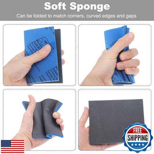 uxcell 2pcs Sanding Sponge Block, 800-1000 Grit Sanding Sponge Pad 140mm x 11 - Picture 3 of 5