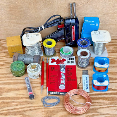 LOT Soldering Equipment & Materials Wire Weller Solder Iron & Copper, Rosin