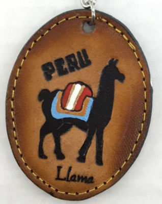 Vintage Genuine Tooled Leather Key Chain Llama Peru Souvenir Peruvian ...