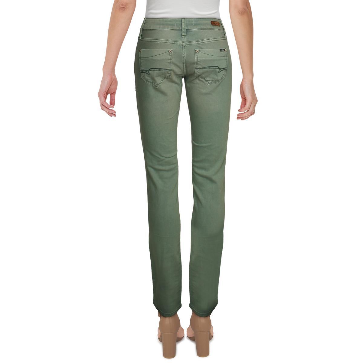 Mavi Jeans Womens Lindy Green Low Rise Colored Denim Skinny Jeans 27