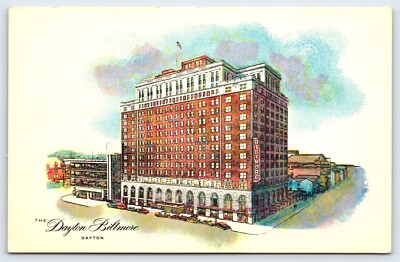 OH Dayton, The Dayton Biltmore, Artist Rendering, A Hilton Hotel, Chrome Unp
