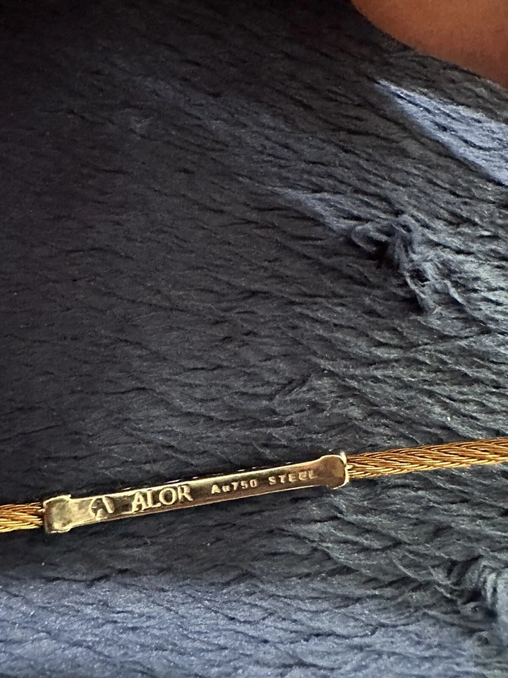 18k 750 Yellow Gold Diamond Cable Twisted ALOR Bracelet, 7” - Image 3 of 4