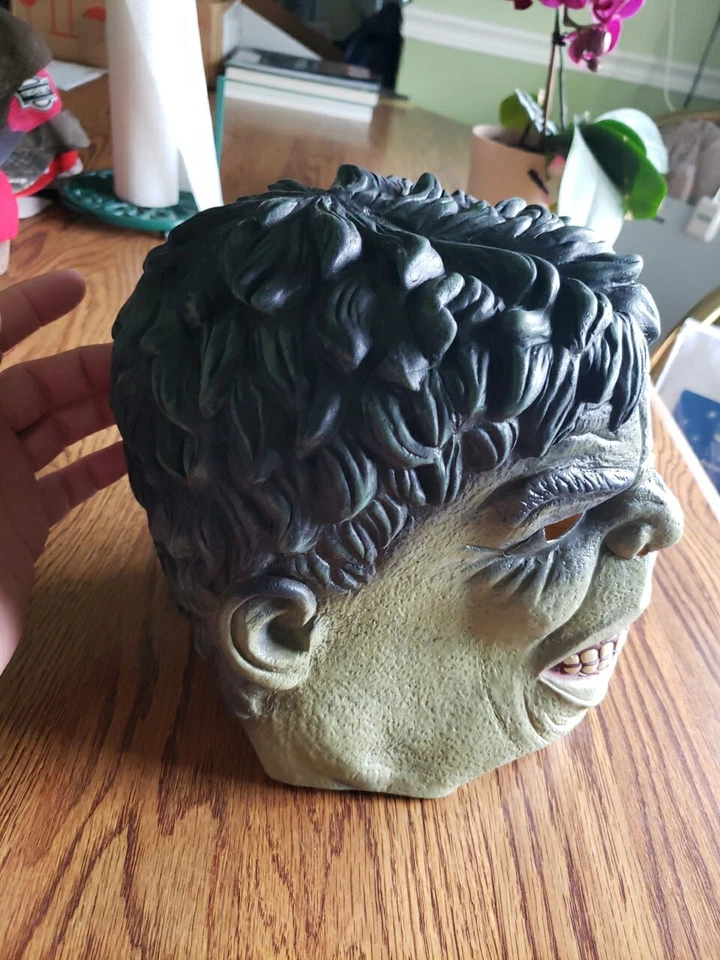 Deluxe Adult Incredible Hulk Latex Mask Halloween Full Hulk Head Mask New No Tag - Image 2 of 4