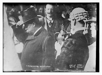 T.R. entering Guild Hall, Sgt. at Arms with Mack c1900 Large Old Photo
