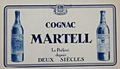 PRESSEWERBUNG 1931 COGNAC MARTELL DER FAVORIT SEIT ZWEI JAHRHUNDERTEN