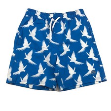 Ocean Current Shorts Men  s Large Blue White Birds Swim Trunks Mesh Lined NWOT