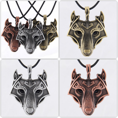 FENRIS Wolf Kopf VIKING Halskette Wikinger Kelten LARP Party Anhänger nordisch