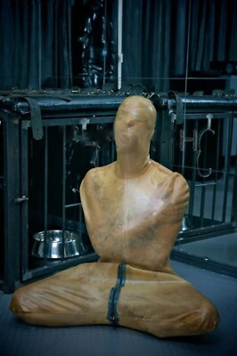 Latex Rubber Gummi sleep Sack body bag mask hood crotch zipper customized #055