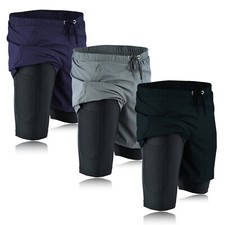 Mens Gym Shorts Zip Pockets Fitness Training Running Jogging Sports Sweat Pants