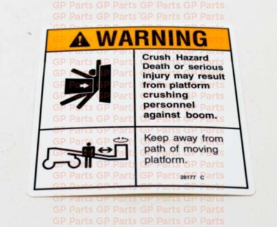 注意）　MONOTOWN GENIE 28177 28177GT, DECAL - CRUSH WARNING | eBay