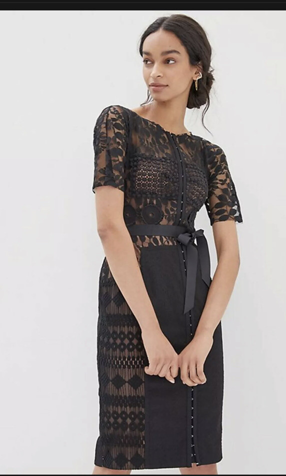byron lars black lace dress 127 Anthropologie Beguile by Byron Lars Carissima Women Black Dress 8p No  Belt