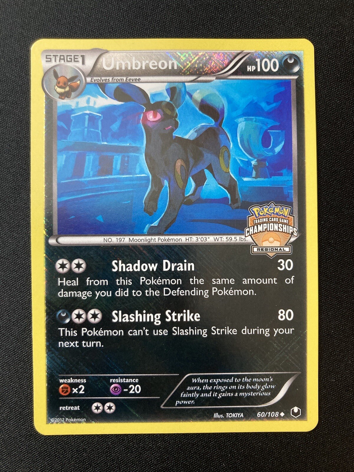 Pokemon Umbreon 2012 Regional Championships Crosshatch Promo 60/108 LP