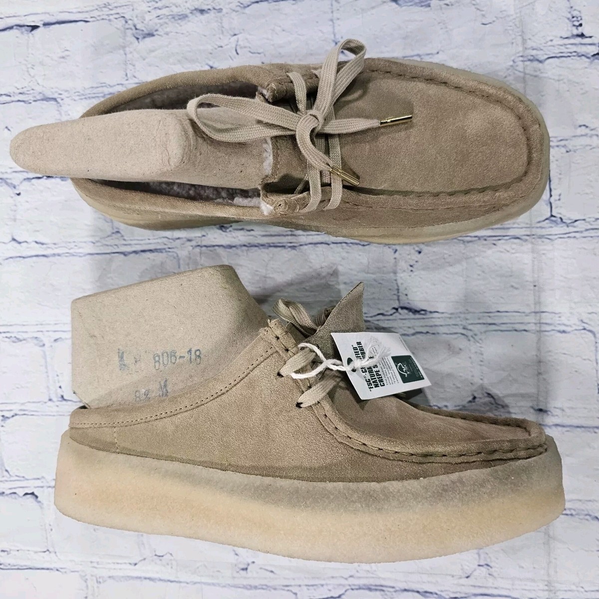 Clarks WOMENS SIZE 10 Wallabee Cup LO Suede Clogs Beige Mule