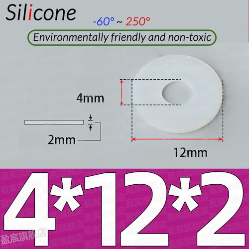 JUNTAS DE SELLO ARANDELA DE GOMA ANILLO PLANO DE ALTA TEMPERATURA SILICONA BLANCA DE 2 MM DE ESPESOR - Imagen 23 de 115