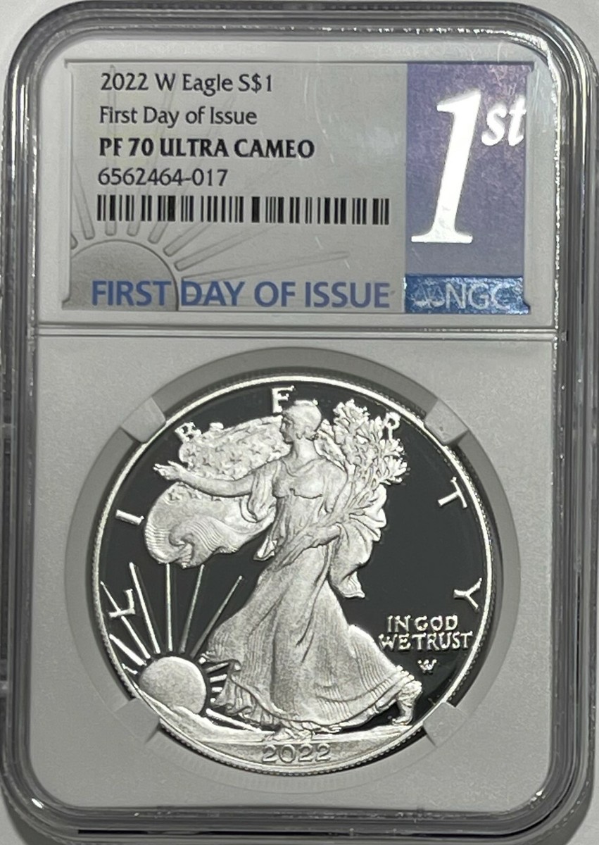 2022 ツバル 1 オンス　銀貨　 first　release NGC 70 2022 W $1 NGC PF70 Ultra Cameo Proof Silver Eagle First Day Of