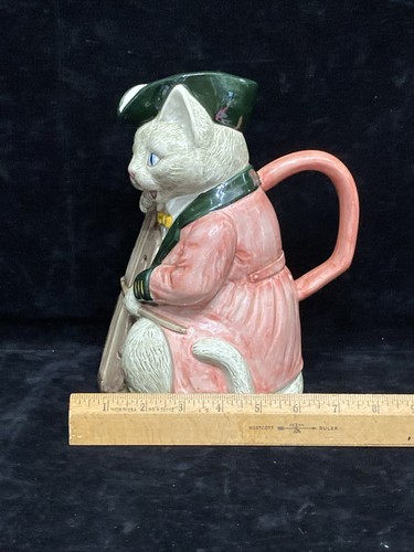 Vintage Fitz & Floyd Ceramic Pitcher Hand Painted Cat Playing Cello 1986 T6 - Picture 13 of 16