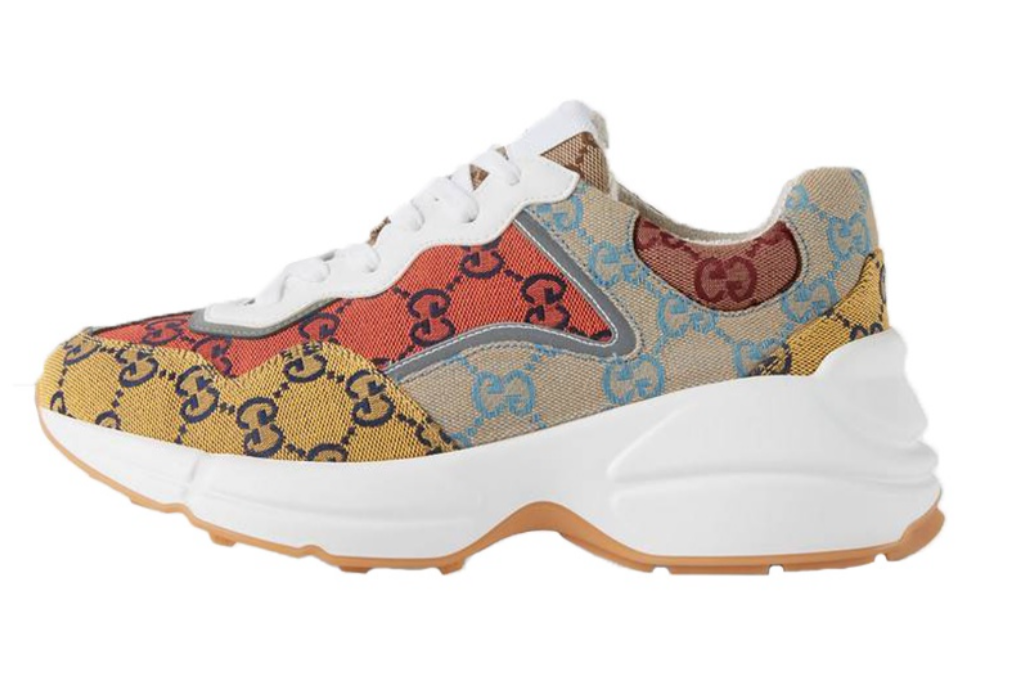 GUCCI Rhyton Multicolor Canvas GG Low-top Shoes Women's Yellow