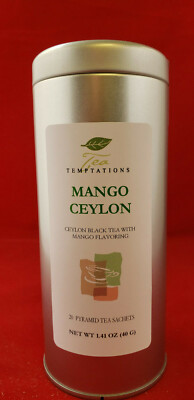 Mango Ceylon Black Tea in Pyramid Sachets - 2 Tins