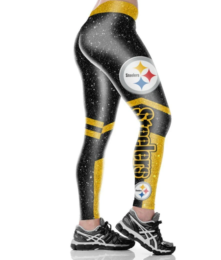 Women Stretch Leggings Team Pittsburgh Steelers Sport 3D Yoga