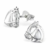 Pferde Ohrringe 925 Silber - Kinder MäDchen Ohrstecker Pferd Kinderohrringe