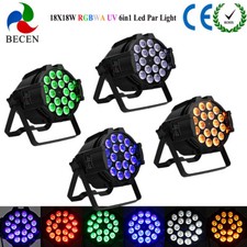 BECEN stage lighting LED PAR CAN 18x18w RGBWA UV 6in1 led par light DJ Club 4pcs