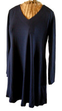 Accent Long Sleeve Dress, Navy, One Size, Polyester, Brand New