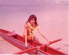 Rosenda Monteros Tiara Tahiti in Bikini Outrigger Canoe Original Transparency