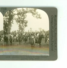 B9337 Keystone 16718, Full Feather Sioux Indians Leaving Camp, Nebraska D