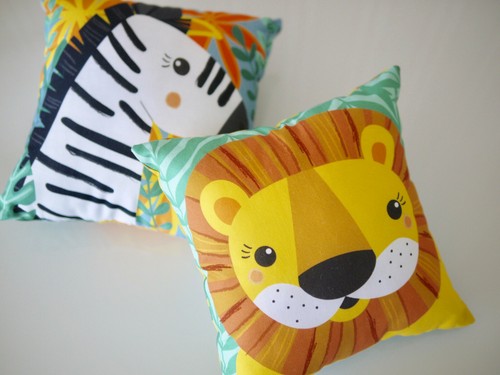 Cojín de peluche pequeño, cojín giratorio jirafa/cebra o león/elefante - Imagen 7 de 8