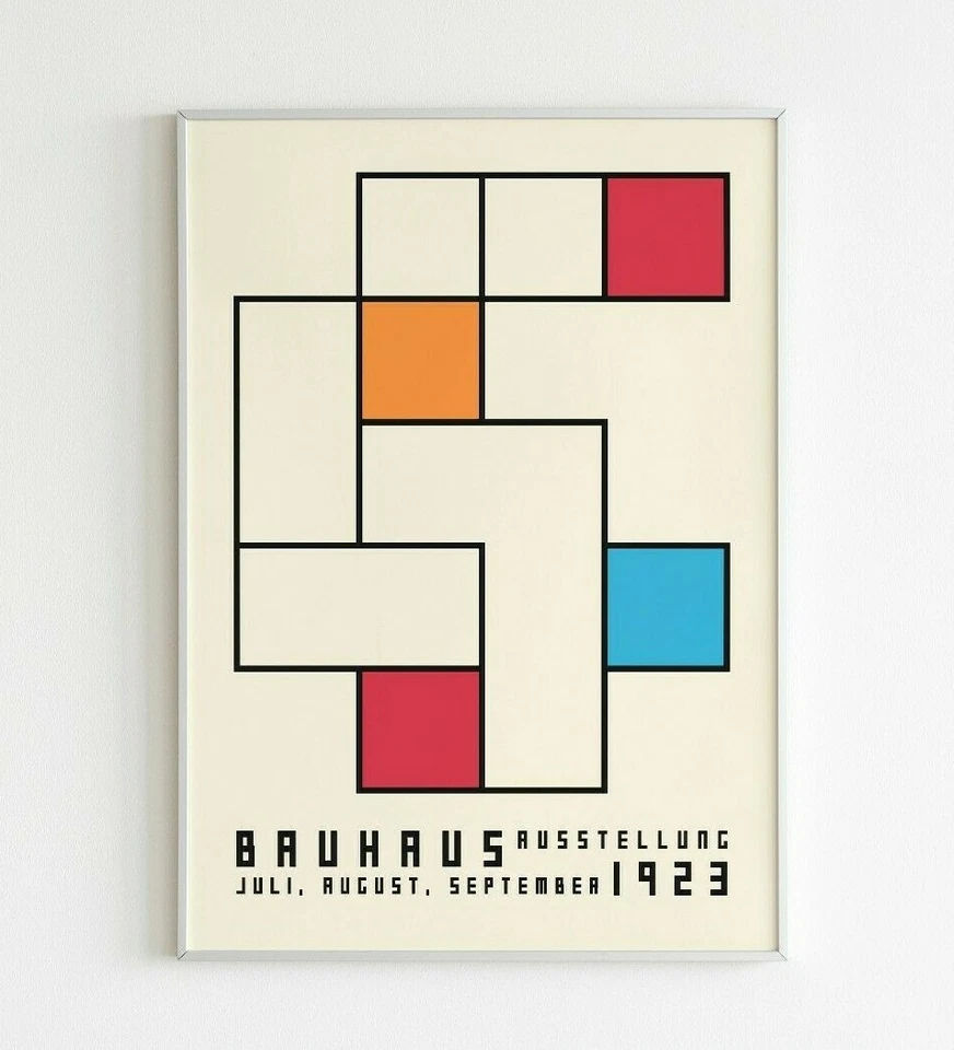 Bauhaus - 1923 Exhibition Retro Vintage Wall Art Poster Print. Rare Collection