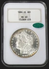 1880-CC MS-63 CAC CARSON CITY MORGAN DOLLAR CAC GRADED TONING AROUND RIMS