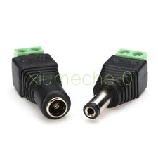 2Pairs Male Female 2.1x5.5mm DC Power Plug Jack Adapter Connector for CCTV NEW