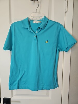 Masters Magnolia Lane Collection Polo Shirt Women M Blue Golf Performance