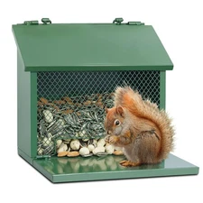 Metal Squirrel Feeder Feeders for Outside Hanging Nesting Box Chipmunk Picnic