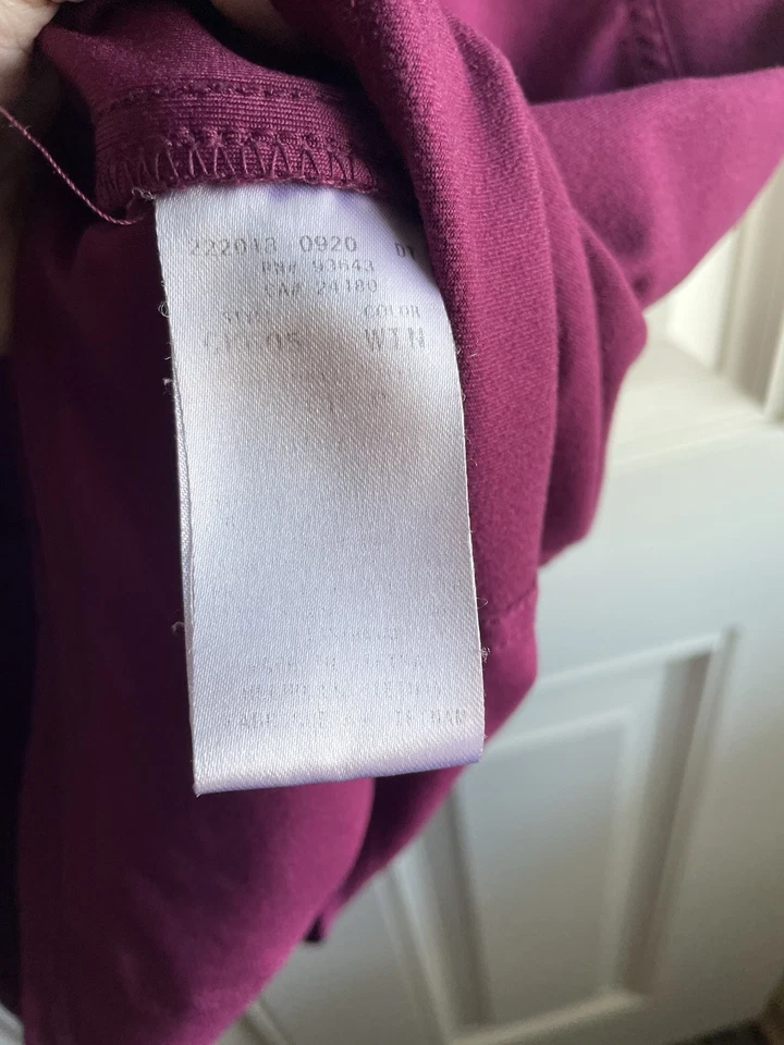 Cherokee Iflex Small V Neck Knit Panel Scrub Top Wine Uniform - Image 4 of 4