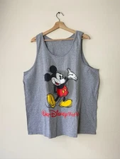 Vintage 90’s Walt Disney World Mickey Mouse Graphic Grey Tank Top - XL