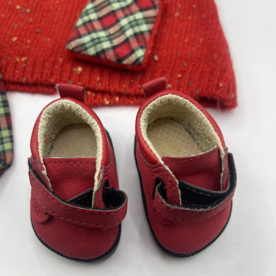 仅女孩套装! 全新! American Girl Bitty 双胞胎宝宝节日格子套装 — 第 3/4 张图片