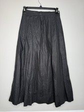 Vtg Ralph Lauren Blue Label Black Linen Maxi Skirt Sz 2 USA Boho Old Money 80s M