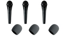 3X Shure PGA58-XLR Dynamic Vocal Handheld Mic w/ Foam Windscreens  Pouch