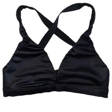 Victoria's Secret Black Victoria Sport Bra Size Small Soft Wire Free Cross Strap